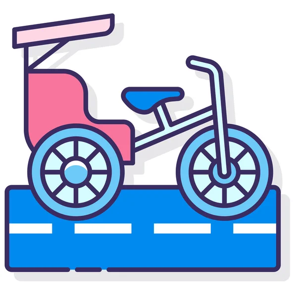 Cycle Rickshaw Tricycle Icon — Stok Vektör