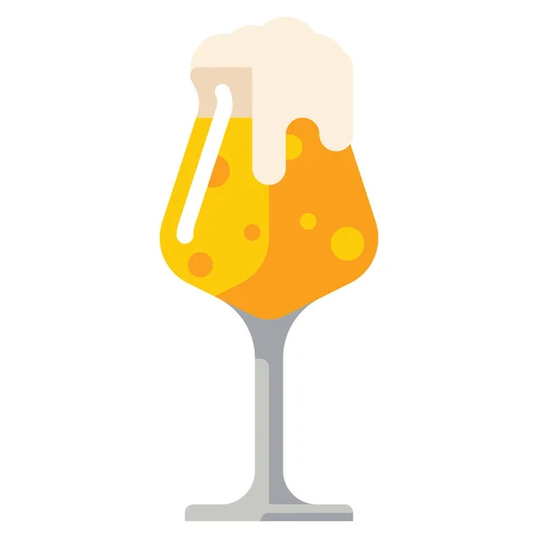 Pivní Skleněná Stonková Ikona Kategorii Nápojů — Stockový vektor