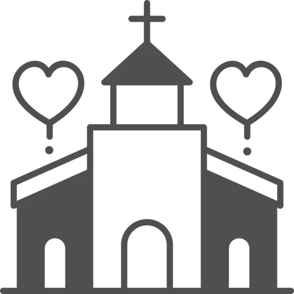 Kilise Dini Kültür Simgesi Yarı Katı Tarzda — Stok Vektör
