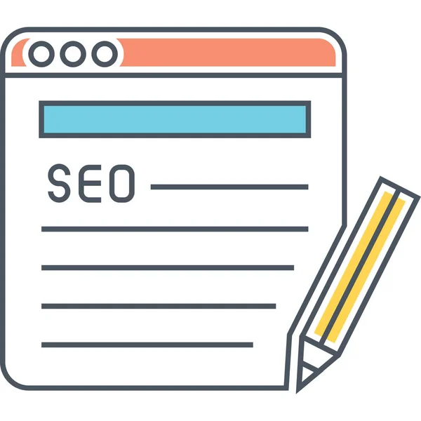 Copywriting Suche Seo Symbol Marketing Seo Kategorie — Stockvektor