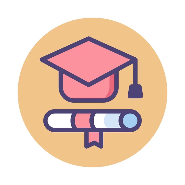 Diploma Diploma Diploma Icoon Badge Stijl — Stockvector