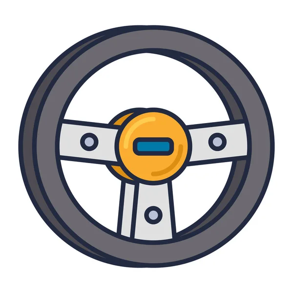 Racing Steering Wheel Icon Filled Outline Style — Διανυσματικό Αρχείο