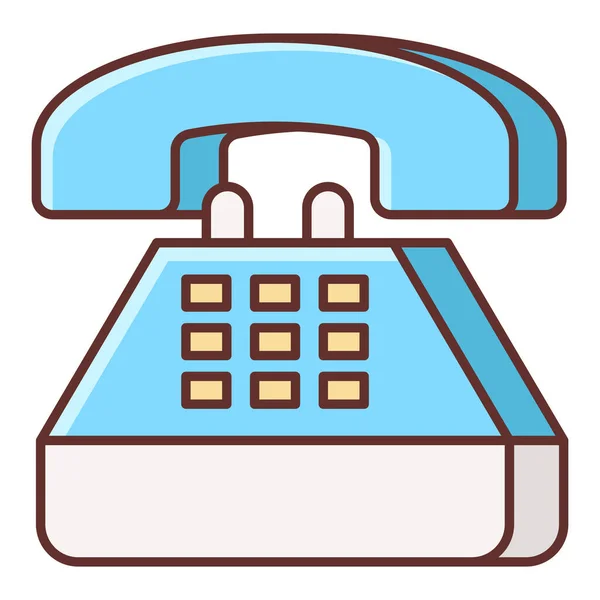 Hot Line Σταθερό Τηλέφωνο Εικονίδιο Στυλ Γεμάτο Περίγραμμα — Διανυσματικό Αρχείο
