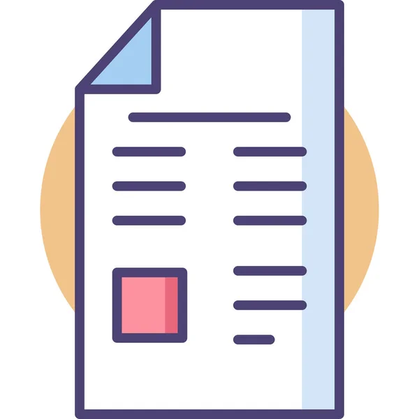 Doc Document Filled Outline Icon Filled Outline Style — Stockvektor