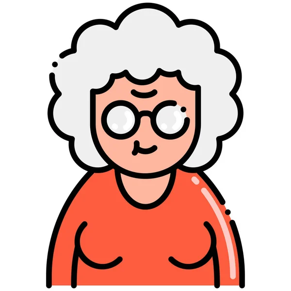 Nonna Donna Vecchia Icona — Vettoriale Stock