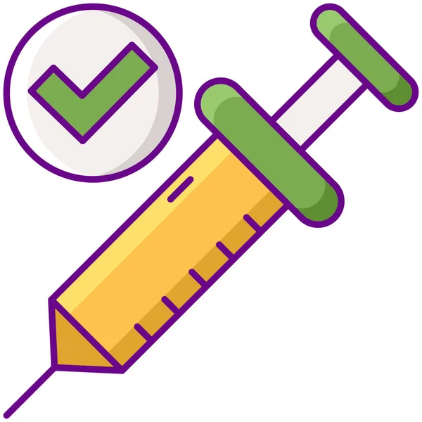 Icono Jeringa Para Inyección Vacunación Estilo Esquema Rellenado — Archivo Imágenes Vectoriales