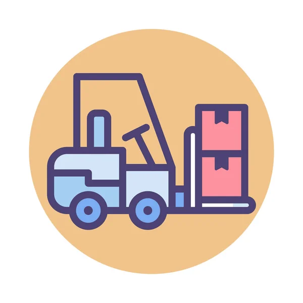 Crate Forklift Logistic Icon Badge Style — 스톡 벡터