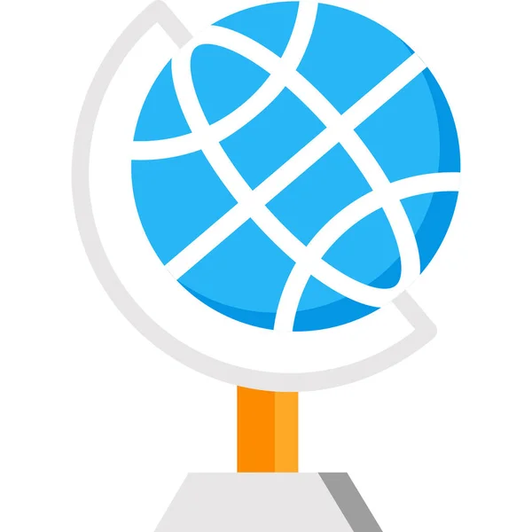 Globus Internet Multimedia Ikona Płaskim Stylu — Wektor stockowy