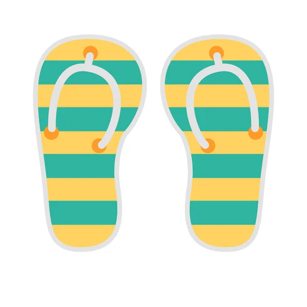 Beachwear Flipflop Footwear Icon Flat Style — Stock Vector