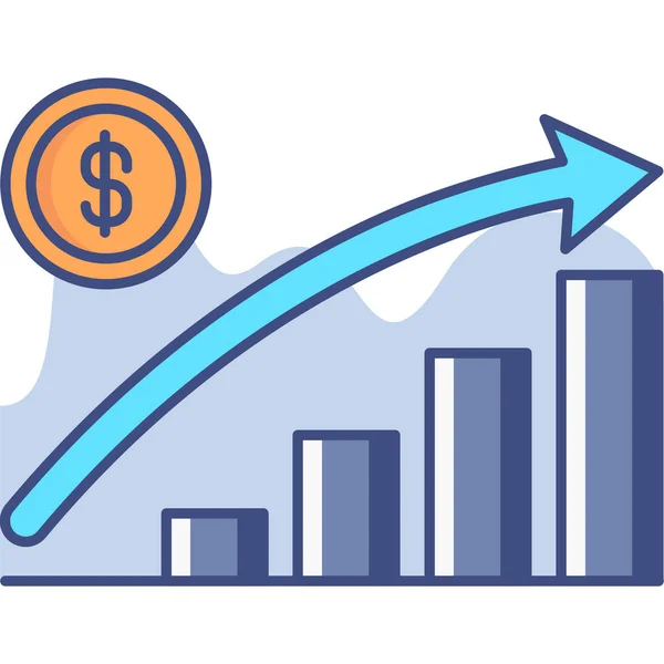 Gráfico Ícone Implicações Dólar —  Vetores de Stock