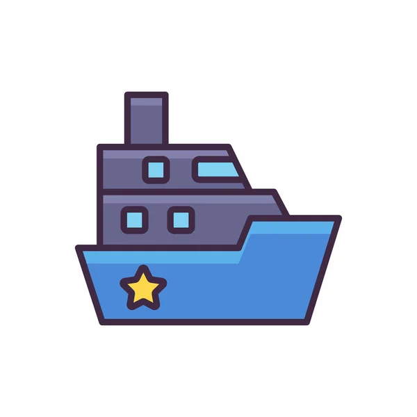 Ícone Cruzador Barco Polícia —  Vetores de Stock
