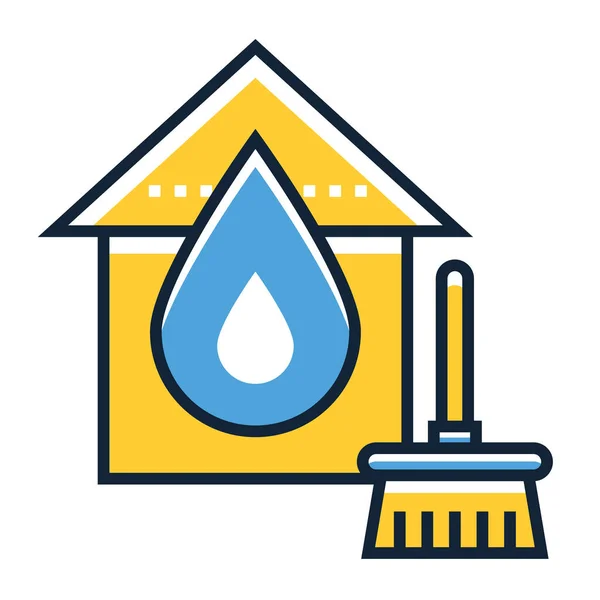 Иконка Очистки Воды Повреждений Семейной Категории — стоковый вектор