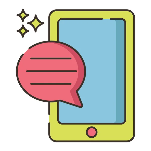 Chat Messaging Texting Icon Filled Outline Style — Stock Vector