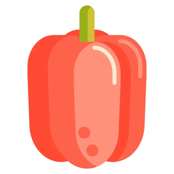 Bell Pepper Vege Icon Flat Style — Stock Vector