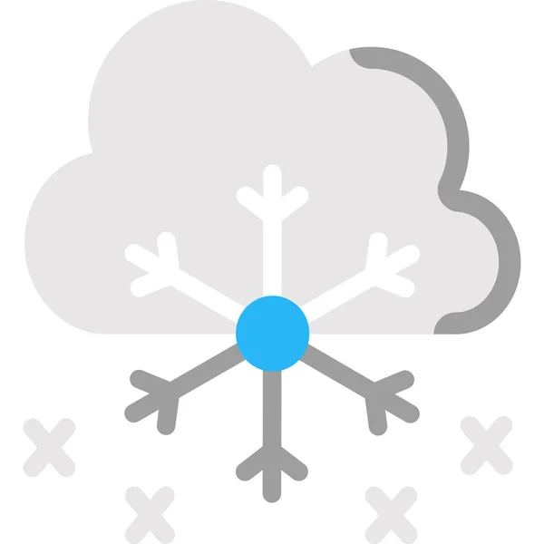 Nube Nieve Copo Nieve Icono Estilo Plano — Vector de stock