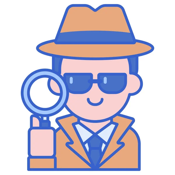 Investigator Man Private Icon — Stock Vector