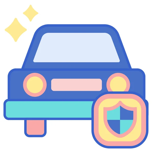 Revestimiento Vidrio Icono Coche Estilo Contorno Lleno — Vector de stock