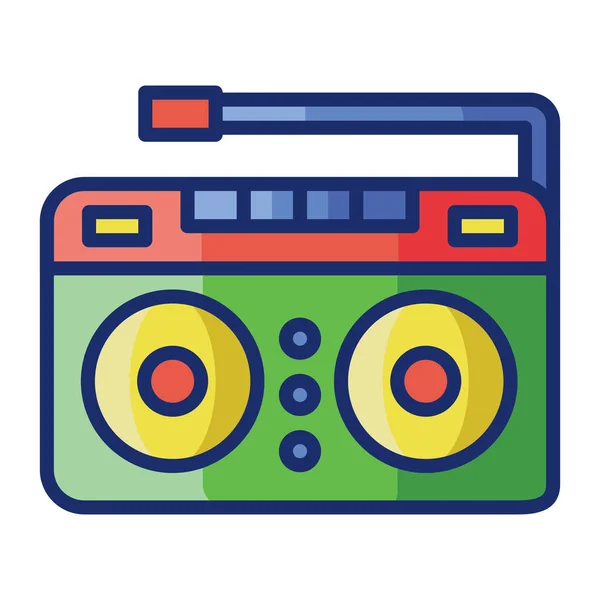 Appliance Audio Radio Icon Filled Outline Style — Stock Vector