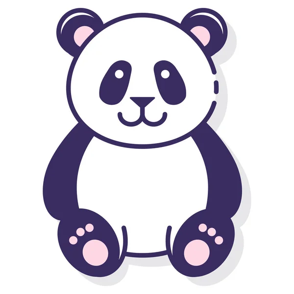 Obří Panda Medvěd Ikon Vyplněném Stylu — Stockový vektor