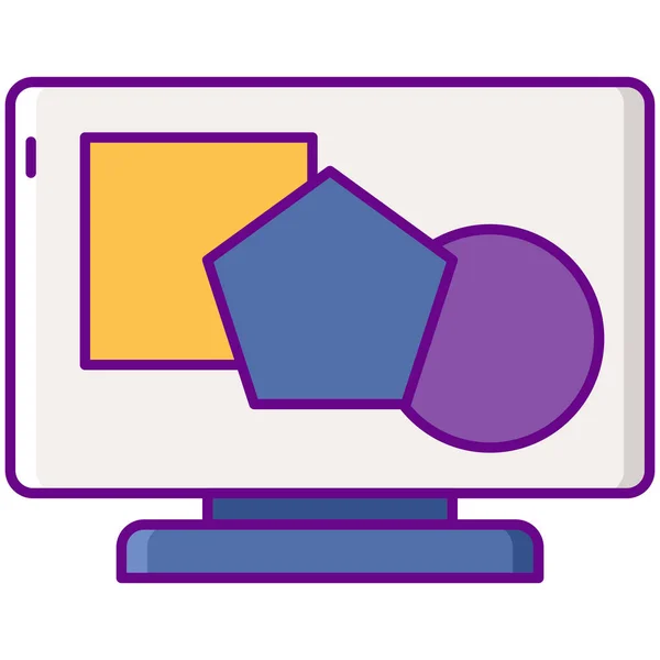 Computergrafik Design Visuelle Ikone — Stockvektor