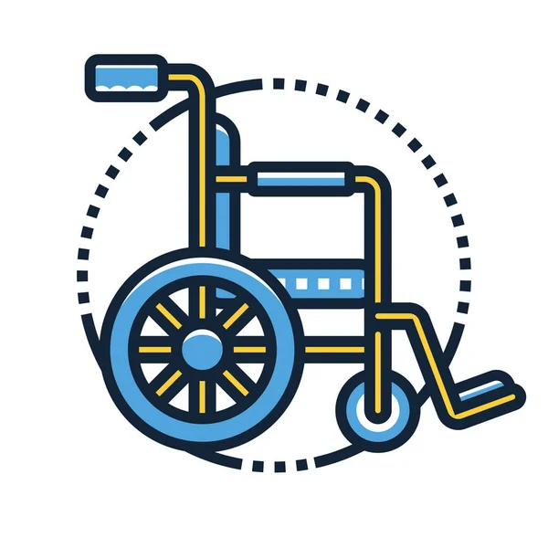 Ícone Deficiente Emergência Cadeira Rodas Estilo Esboço Preenchido —  Vetores de Stock