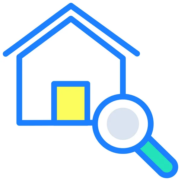Browse Property Find Home Property Icon Filled Outline Style — Stock Vector