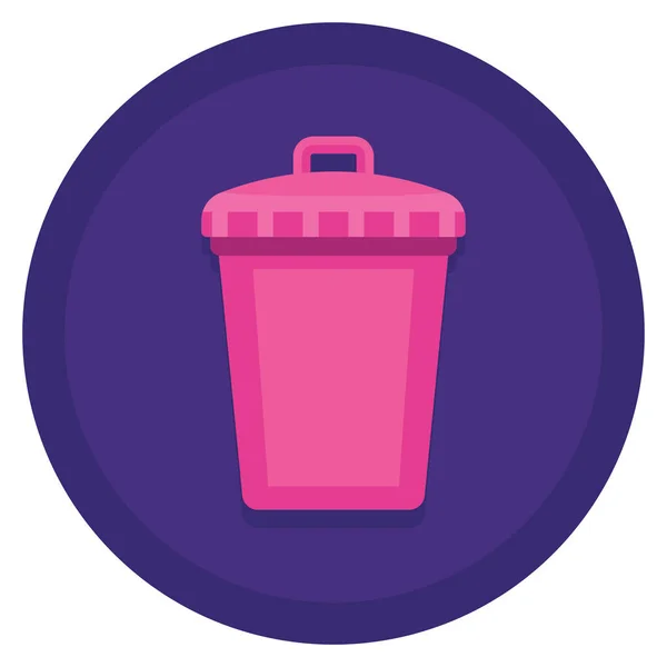 Disposal Dustbin Garbage Icon Badge Style — Διανυσματικό Αρχείο