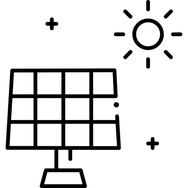 Painel Solar Ícone Energia Solar Categoria Ecologia Ambientalismo —  Vetores de Stock