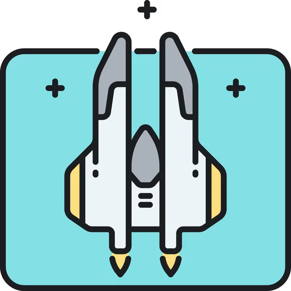 Receptor Space Shuttle Icon Filled Outline Style — стоковый вектор