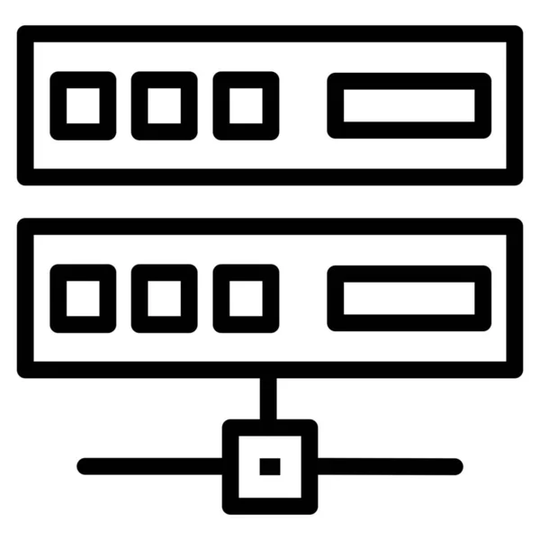 Icona Del Database Connessione Comunicazione Stile Contorno — Vettoriale Stock