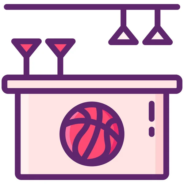 Bar Basket Ball Icône Sportive — Image vectorielle