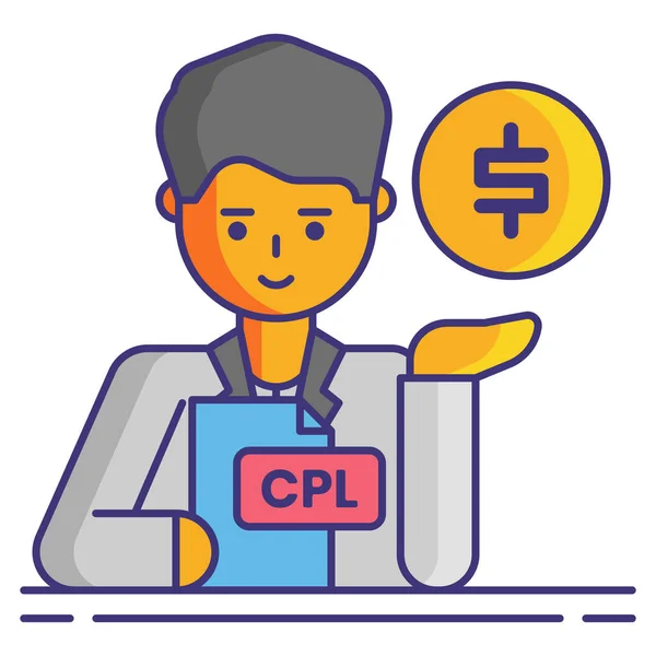 Cost Click Cpl Icon — стоковый вектор