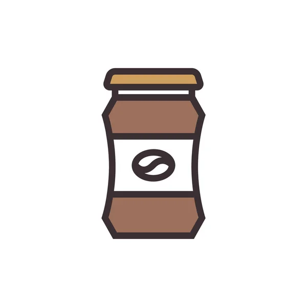 Icono Polvo Instantáneo Café Estilo Contorno Lleno — Vector de stock