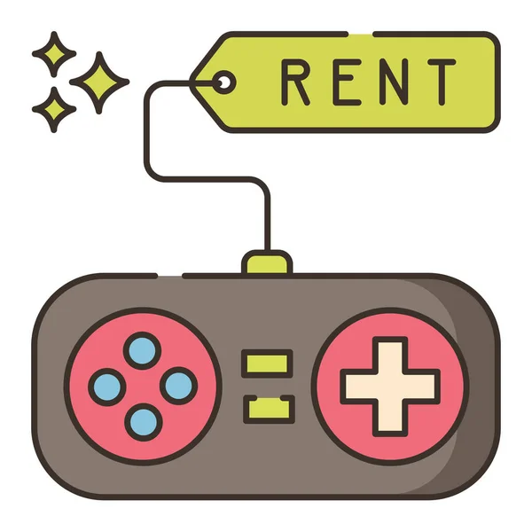 Gamepad Games Huren Pictogram — Stockvector