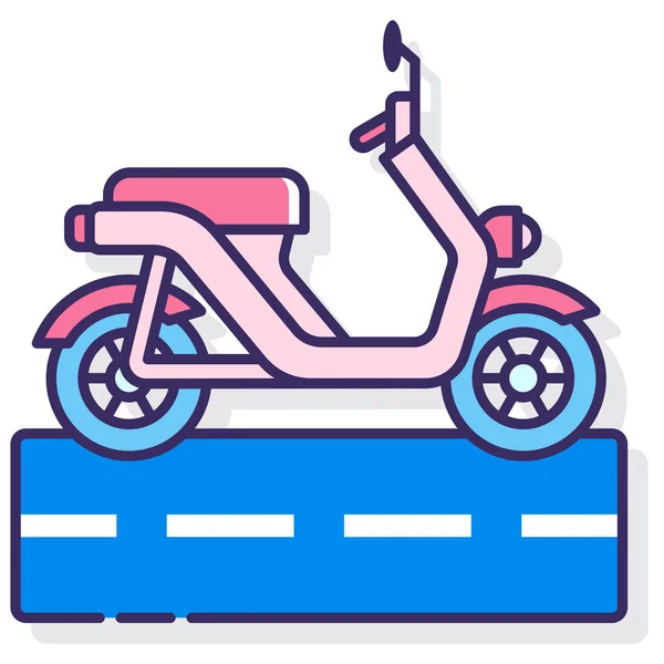 Szárazföldi Moped Motoros Ikon — Stock Vector