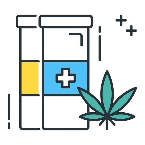 Cannabis Cbd Medical Cannabis Icon Filled Outline Style — Stock Vector