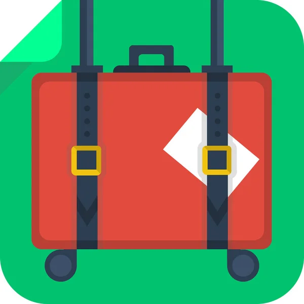 Maleta Icono Viaje Equipaje Estilo Plano — Vector de stock