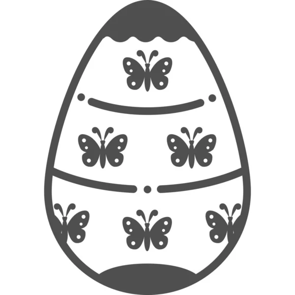 Украшение Пасхальное Яйцо Икона Полу Твердом Стиле — стоковый вектор