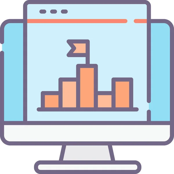 Keyworkd Ranking Icono Estilo Esquema Rellenado — Archivo Imágenes Vectoriales