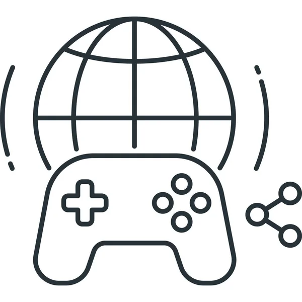 Ikona Podziału Gameplay Stylu Zarysu — Wektor stockowy