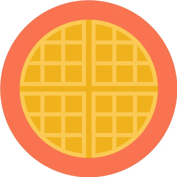 Ikon Wafel Kue Pie Dalam Gaya Datar - Stok Vektor