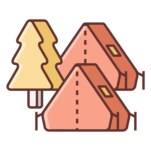 Camping Icono Aire Libre Categoría Verano — Vector de stock