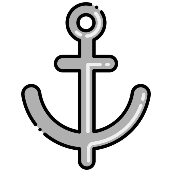 Ancre Icône Navire Mer Dans Catégorie Été — Image vectorielle