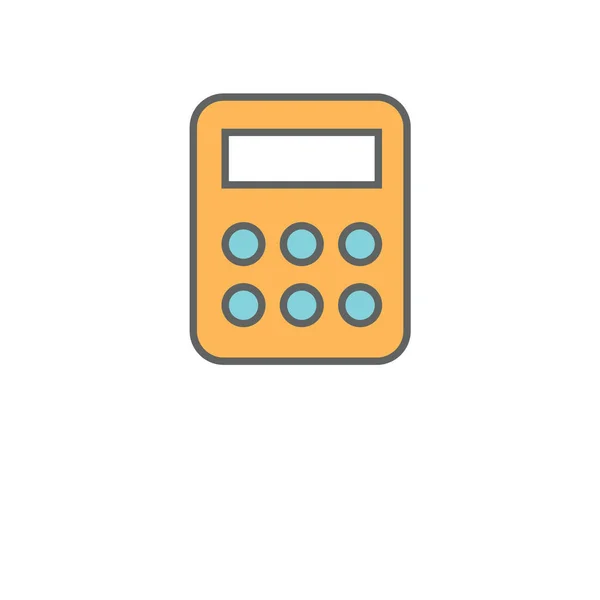 Calc Berekening Calculator Pictogram Gevulde Outline Stijl — Stockvector