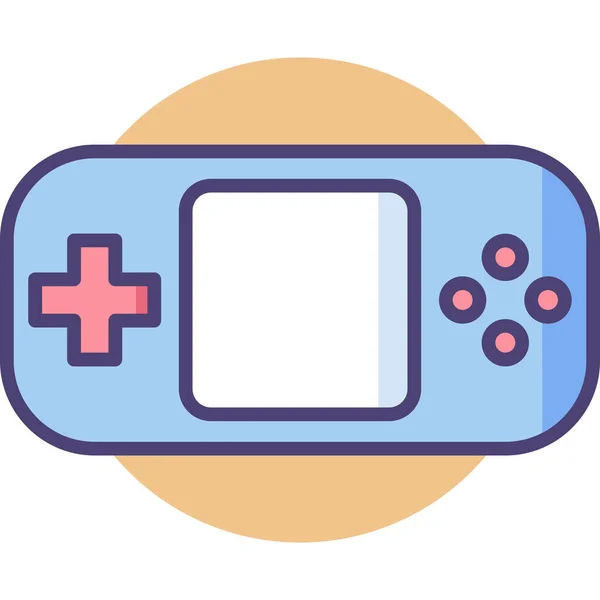 Console Handheld Controller Icon Filled Outline Style — Stock Vector