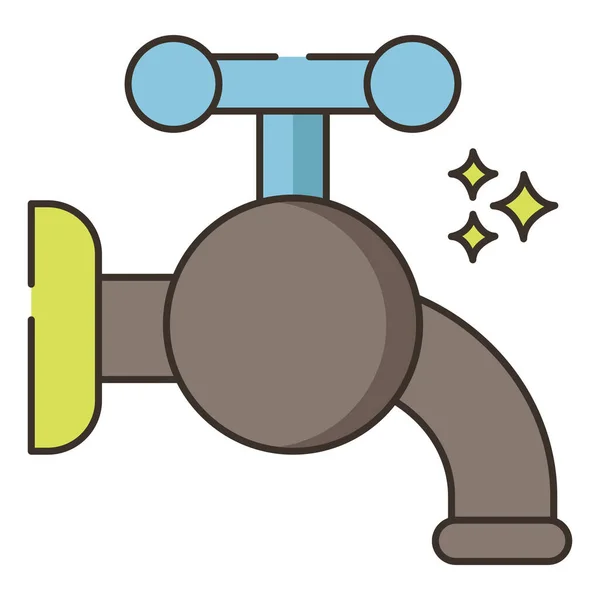 Suministro Tuberías Icono Agua — Vector de stock