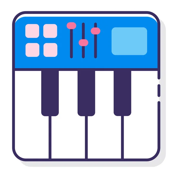 Instrument Keyboard Midi Icon Filled Outline Style — Διανυσματικό Αρχείο