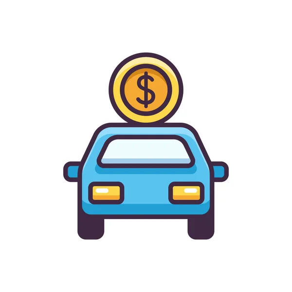 Icono Préstamo Coche Bancario — Vector de stock