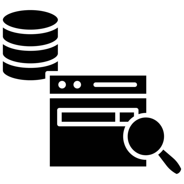 Suchsymbol Für Browser Datenbank — Stockvektor
