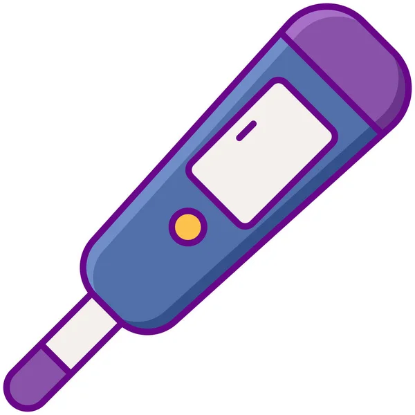 Icona Del Termometro Temperatura Laboratorio Stile Contorno Pieno — Vettoriale Stock